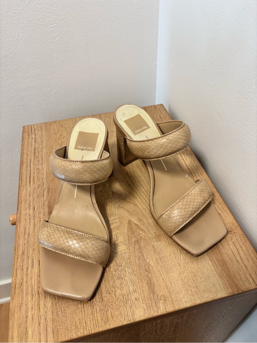 Dolce Vita Tan Snake Heels